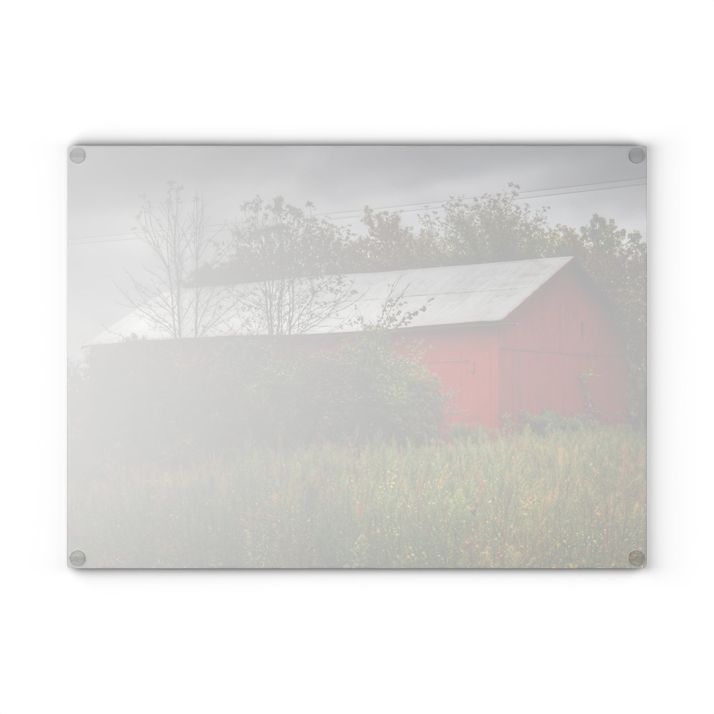U R There Photography Willard Road Red I Rustic Farmhouse Tempered-Glass Cutting Board