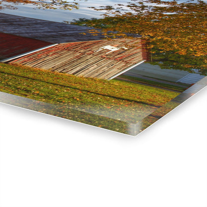 U R There Photography Marlette Road Fall Red Rustic Farmhouse Acrylic Wall Print