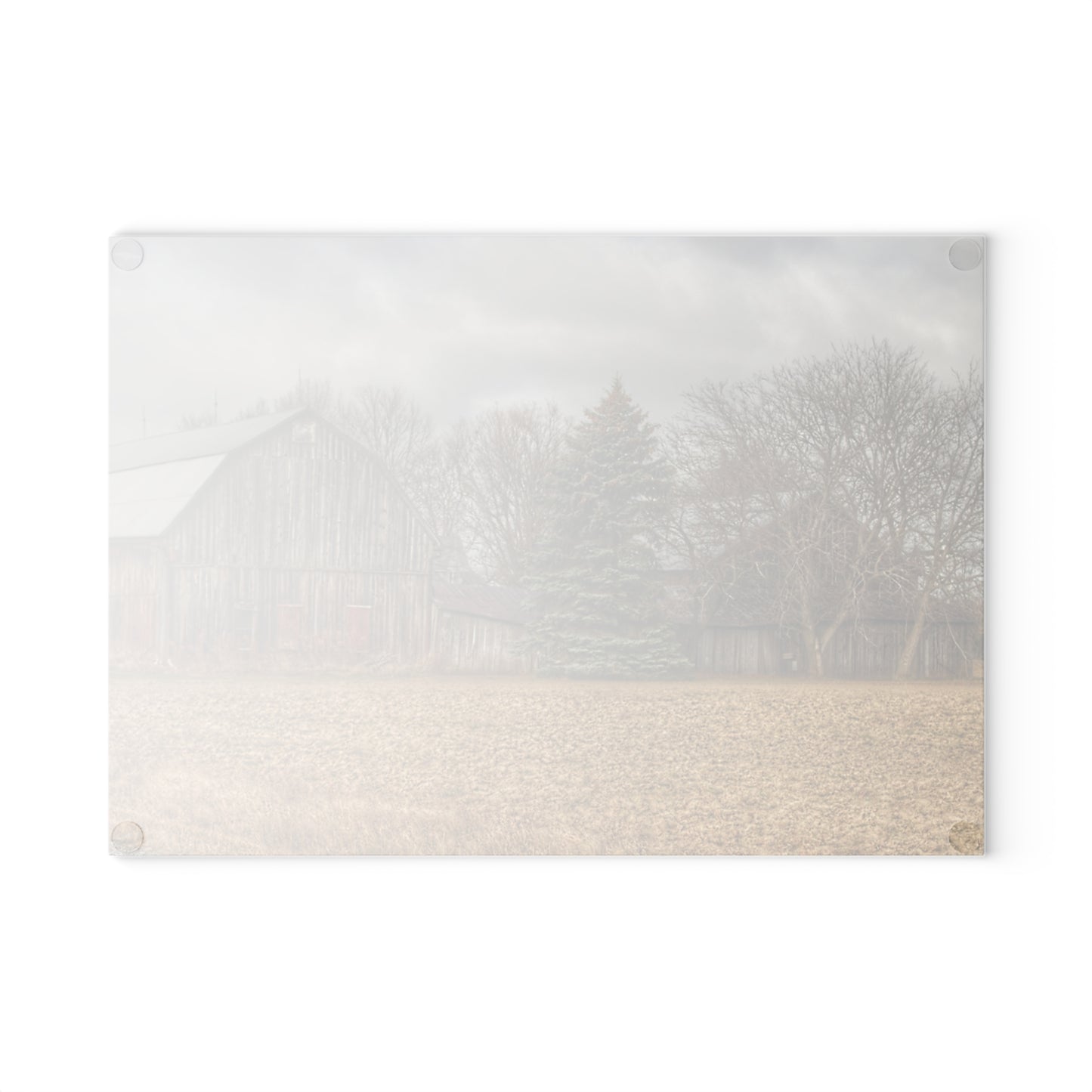 U R There Photography Frankenmuth Flint Street Farm Rustic Farmhouse Tempered-Glass Cutting Board
