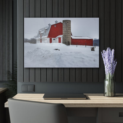 U R There Photography South Elba Block Red Rustic Farmhouse Acrylic Wall Print
