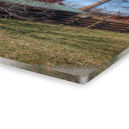 U R There Photography Imlay City Road Cow Barn II Rustic Farmhouse Acrylic Wall Print 14 "x 11"