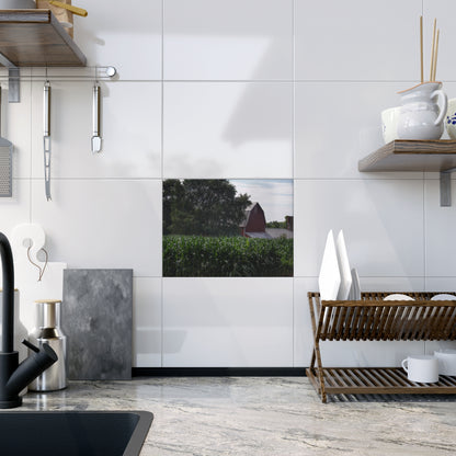 U R There Photography Above the Corn on Piersonville Road III Rustic Farmhouse Decorative Ceramic Tile