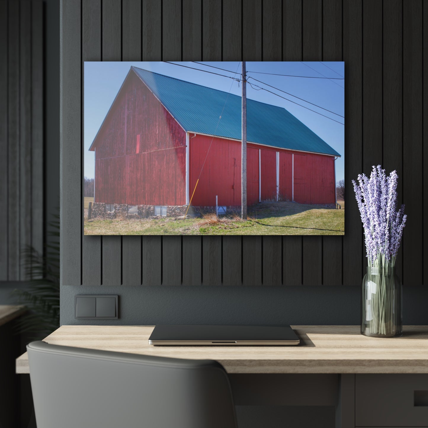U R There Photography Imlay City Road Red II Rustic Farmhouse Acrylic Wall Print