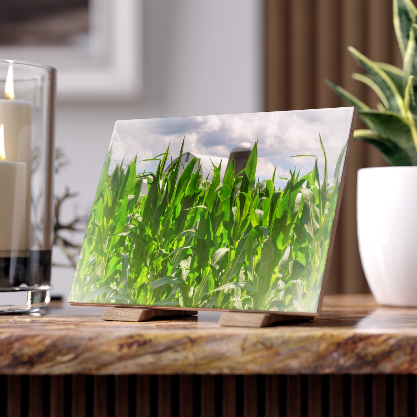 U R There Photography Beyond the Corn in Millington Rustic Farmhouse Decorative Ceramic Tile