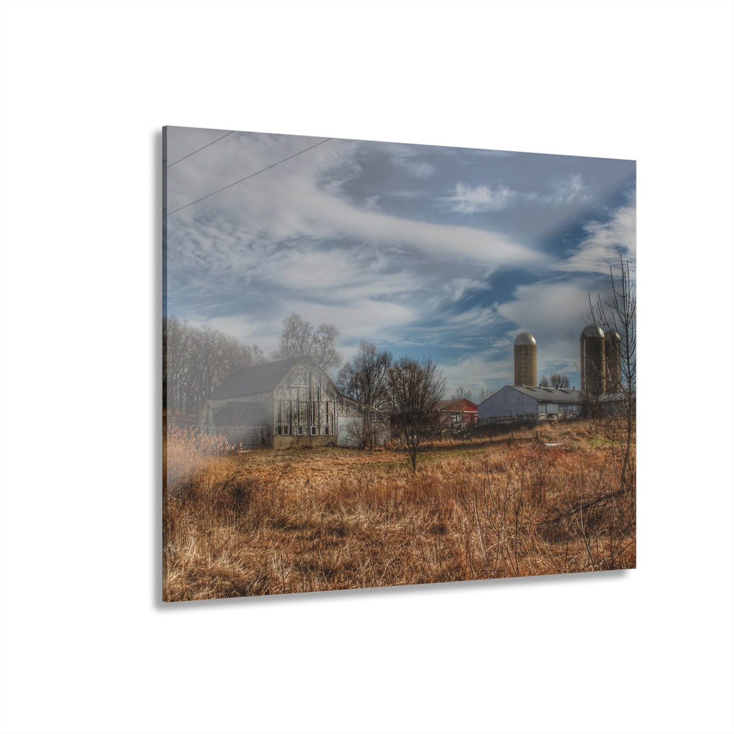 U R There Photography Newark Road White II Rustic Farmhouse Acrylic Wall Print