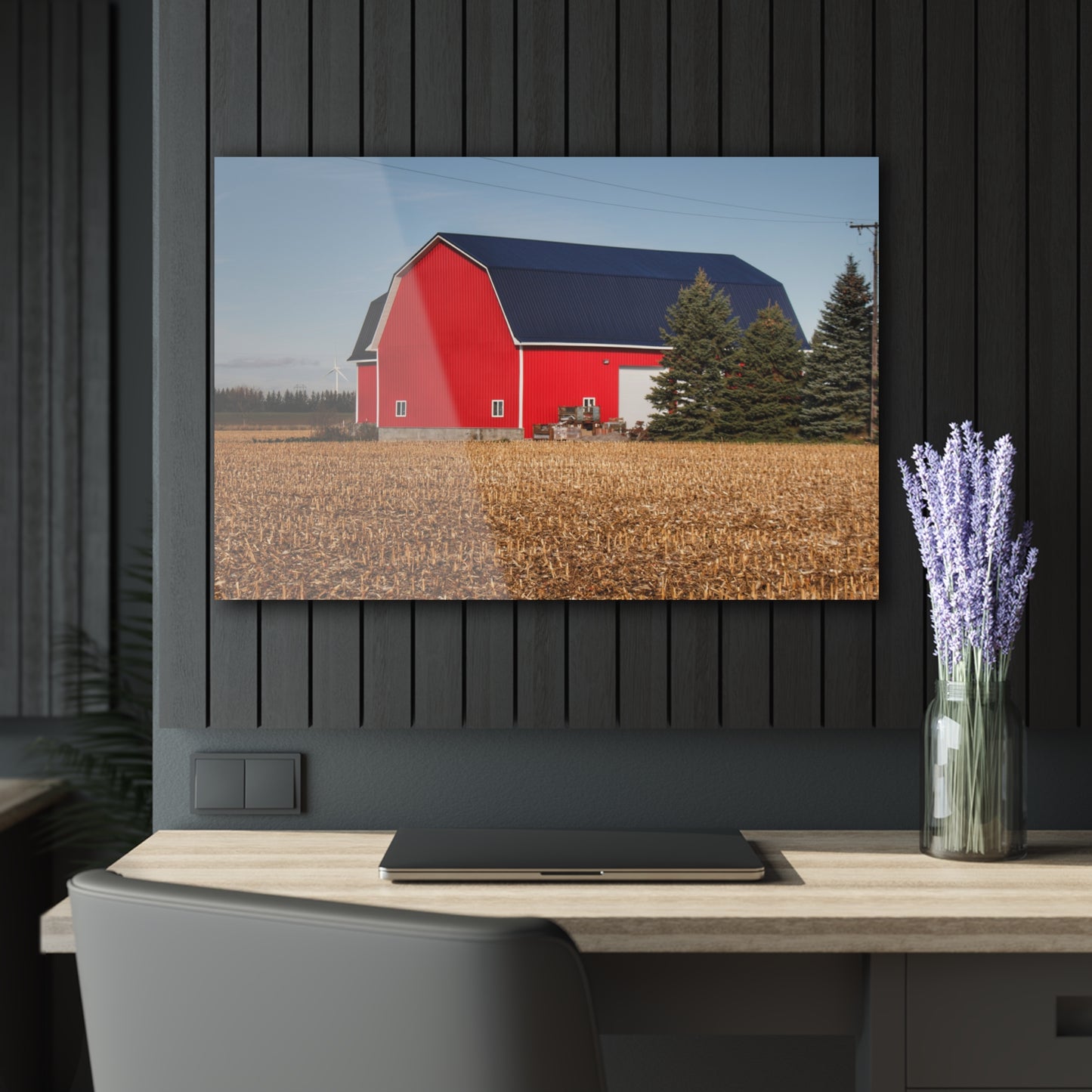 U R There Photography South Kirk Road Modern Red Rustic Farmhouse Acrylic Wall Print