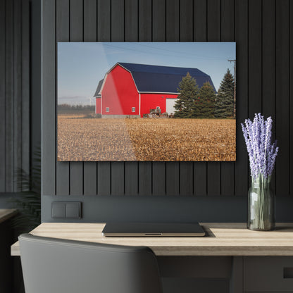 U R There Photography South Kirk Road Modern Red Rustic Farmhouse Acrylic Wall Print