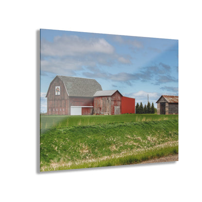 U R There Photography Unionville Reds Rustic Farmhouse Acrylic Wall Print