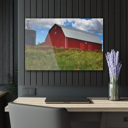 U R There Photography South Henderson Road Hilltop Red III Rustic Farmhouse Acrylic Wall Print