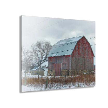 U R There Photography Lake Pleasant Stone Red and Little Grey Rustic Farmhouse Acrylic Wall Print