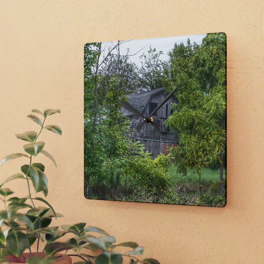 U R There Photography Hayes Road Hidden I Rustic Farmhouse Acrylic Analog Wall Clock
