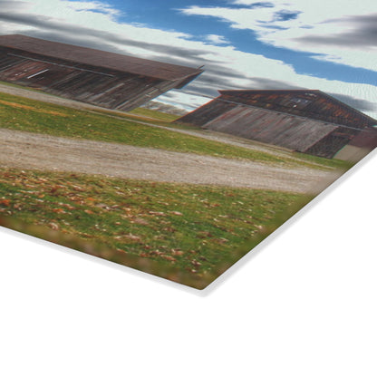 U R There Photography Buckhorn Lake Road Centennial Farm Rustic Farmhouse Tempered-Glass Cutting Board