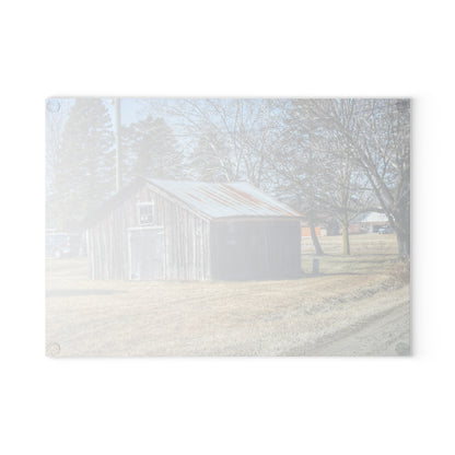 U R There Photography Ray Center Roadside Shack Rustic Farmhouse Tempered-Glass Cutting Board