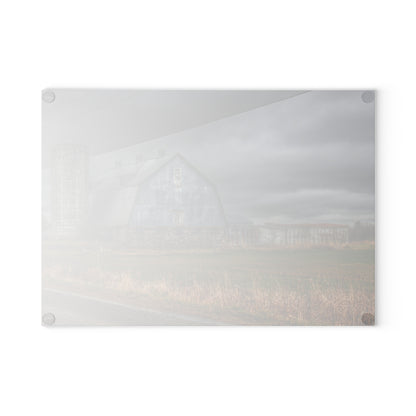U R There Photography Daley Road Grey IV Rustic Farmhouse Tempered-Glass Cutting Board