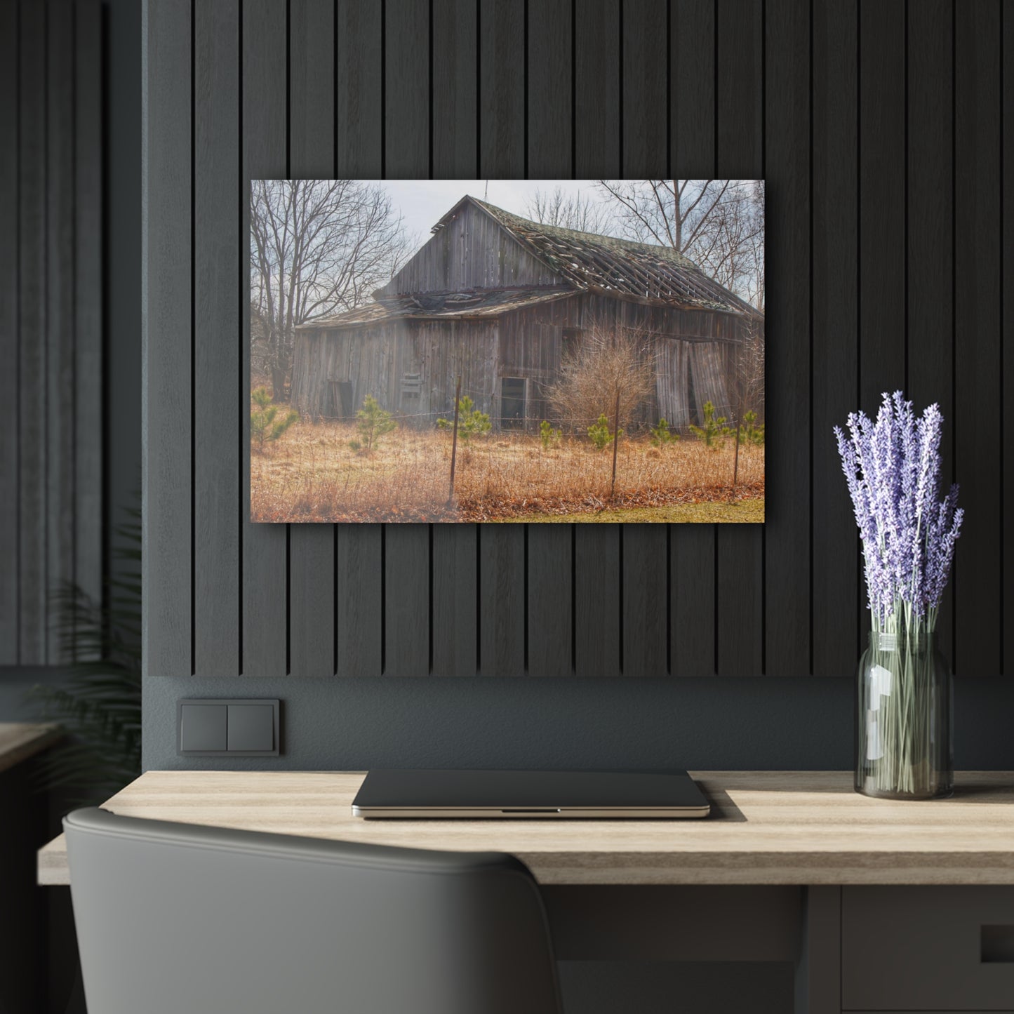 Barn Boutique Modern Farmhouse Acrylic Wall Print| Leix Road Forgotten Grey I