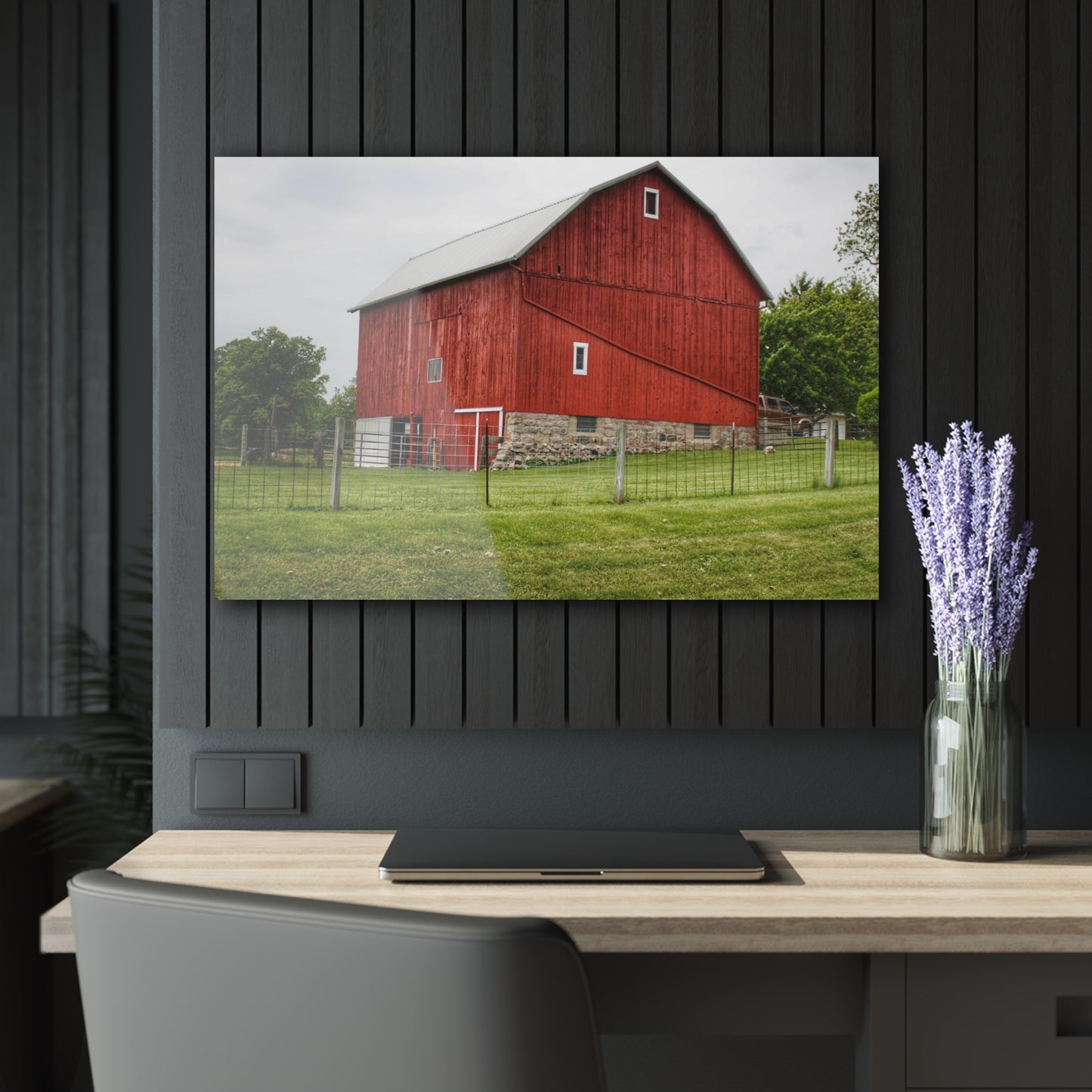 U R There Photography Elba Road Red II Rustic Farmhouse Acrylic Wall Print