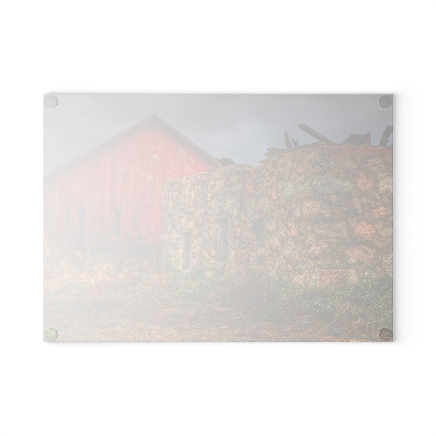 U R There Photography Stanley Road Ruins Rustic Farmhouse Tempered-Glass Cutting Board
