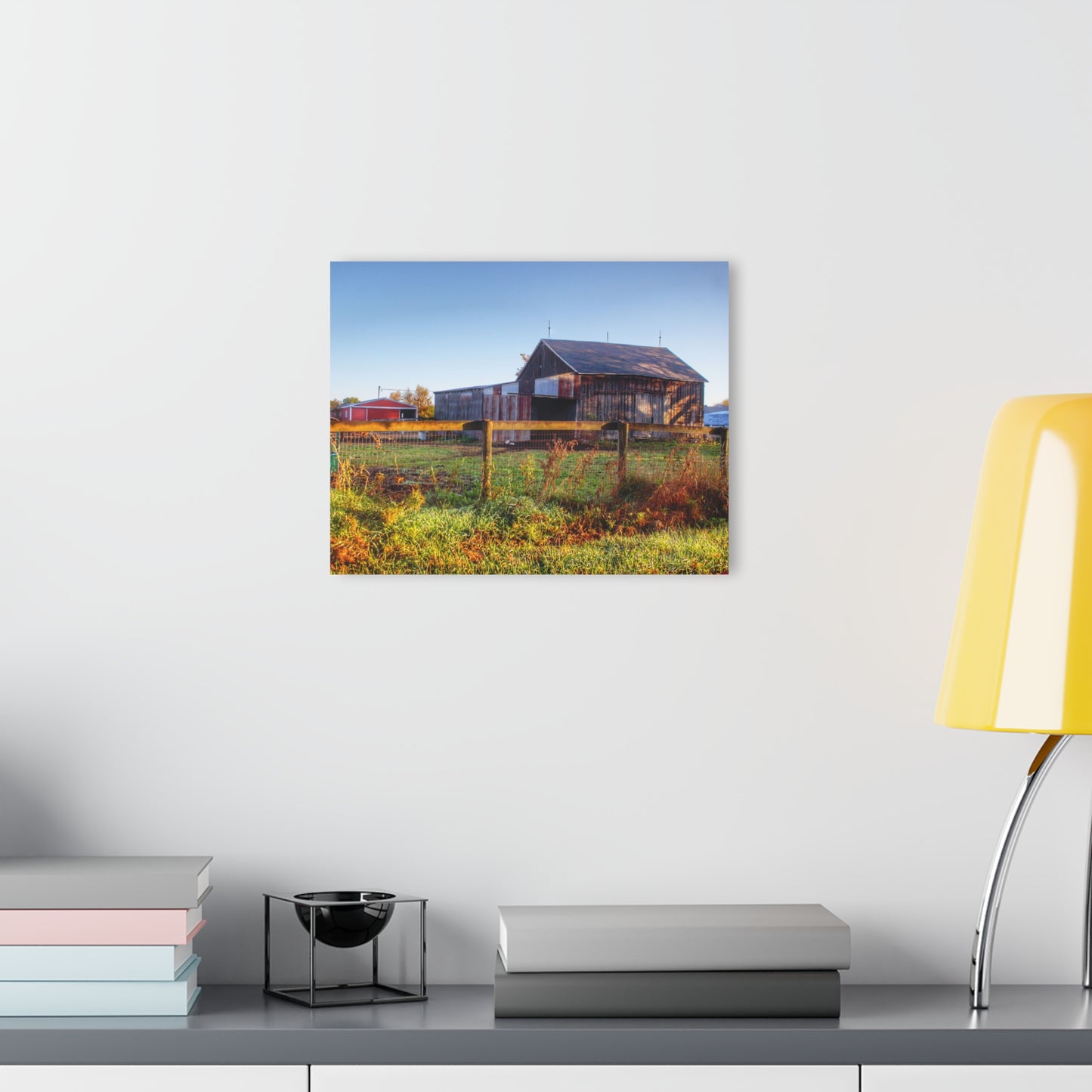 U R There Photography Hunters Creek Grey Saltbox Rustic Farmhouse Acrylic Wall Print