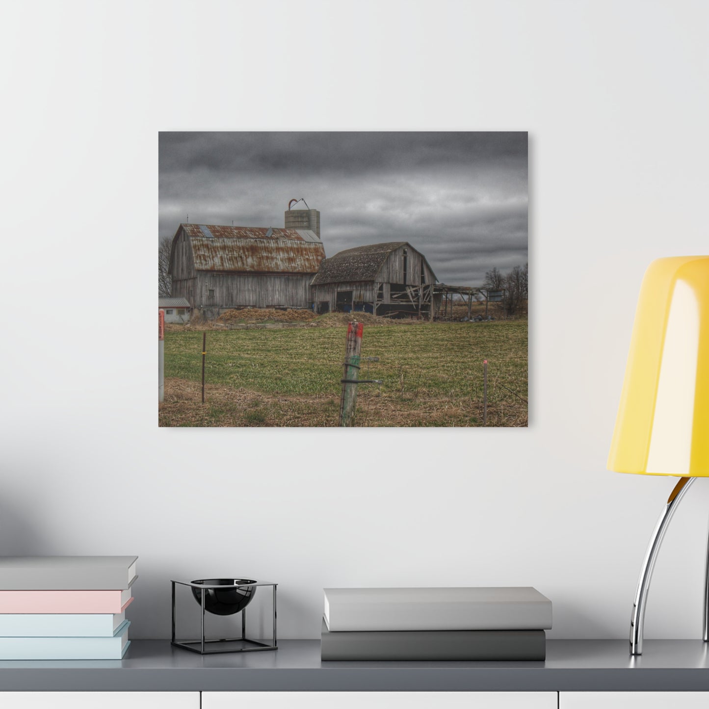 U R There Photography Dodge Road Grey II Rustic Farmhouse Acrylic Wall Print