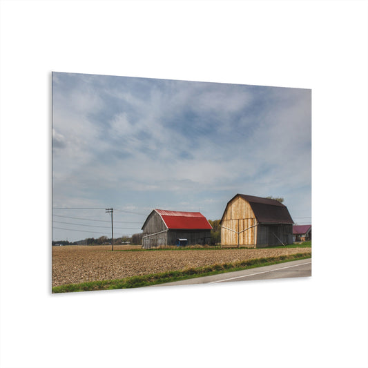U R There Photography Unionville Center Street Greys Rustic Farmhouse Acrylic Wall Print
