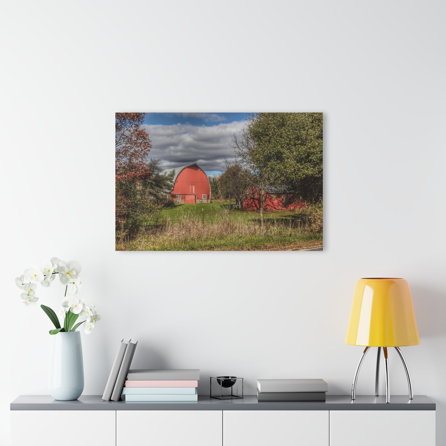U R There Photography Genesee Road Red III Rustic Farmhouse Acrylic Wall Print