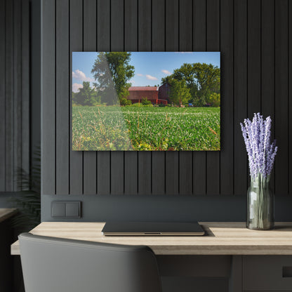 U R There Photography Canada Road Hidden Red Rustic Farmhouse Acrylic Wall Print