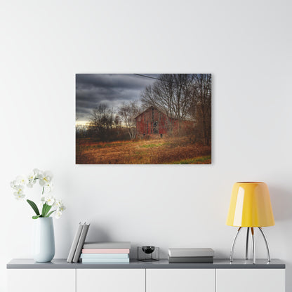 U R There Photography December Fieldstone Red Rustic Farmhouse Acrylic Wall Print