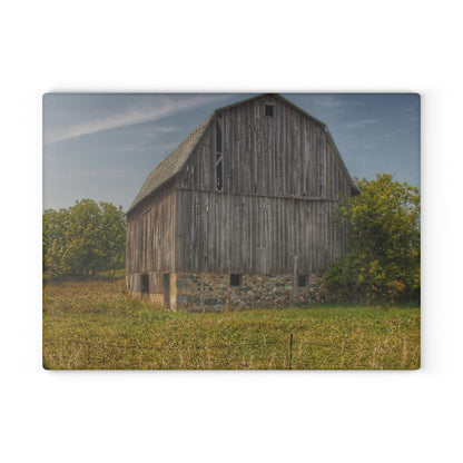 U R There Photography Cat Lake Grey II Rustic Farmhouse Tempered-Glass Cutting Board