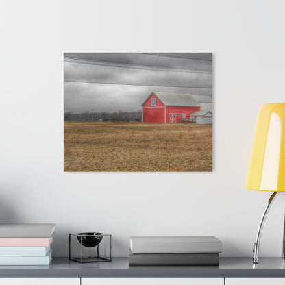 U R There Photography Barnes Road Quilted Red Rustic Farmhouse Acrylic Wall Print