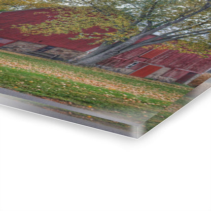 U R There Photography Mayville Lapeer Road Red in the Fall Rustic Farmhouse Acrylic Wall Print