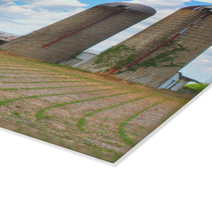 U R There Photography Marlette Road Farm III Rustic Farmhouse Tempered-Glass Cutting Board