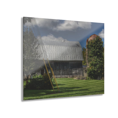 U R There Photography Ludwig Road Summer Grey and Silo Rustic Farmhouse Acrylic Wall Print