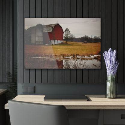 U R There Photography Havens Road Red Rustic Farmhouse Acrylic Wall Print