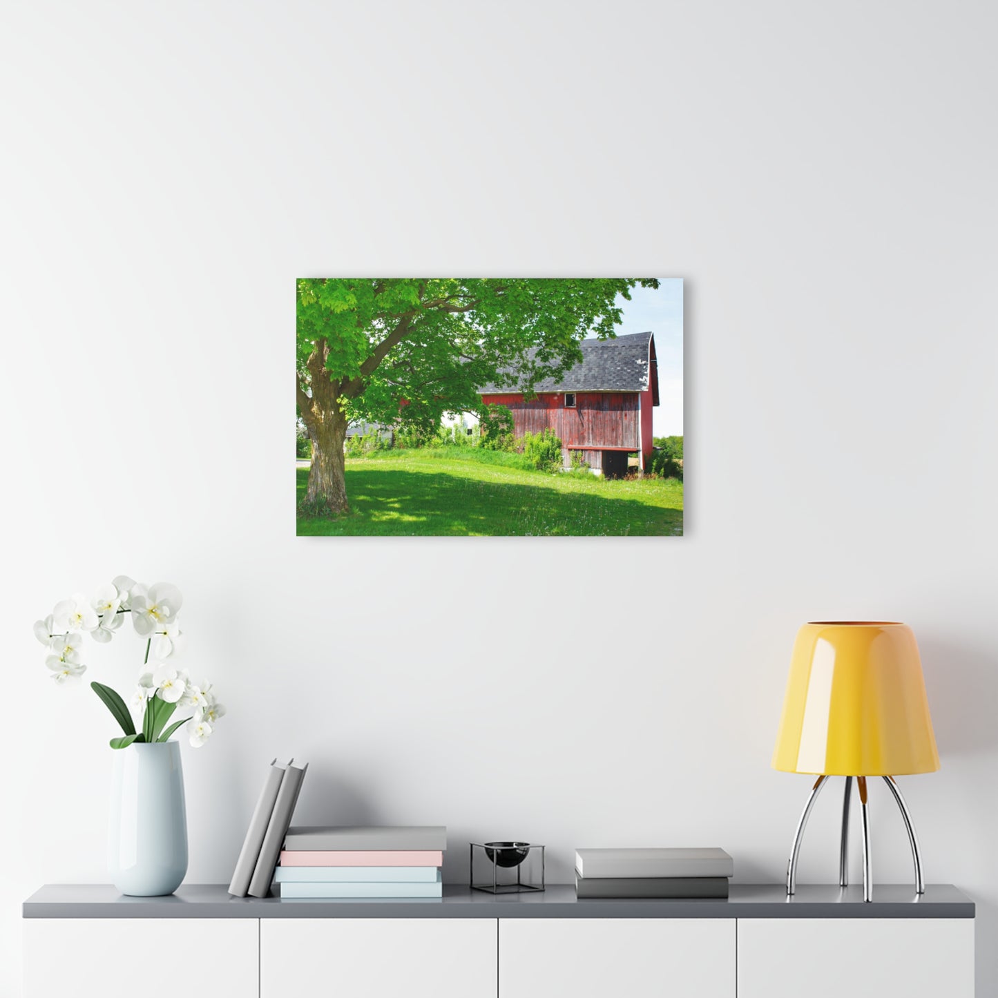 U R There Photography Colwood Road Red Rustic Farmhouse Acrylic Wall Print