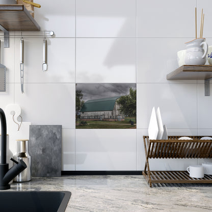 U R There Photography Bristol Road White II Rustic Farmhouse Decorative Ceramic Tile 6" × 8" Glossy