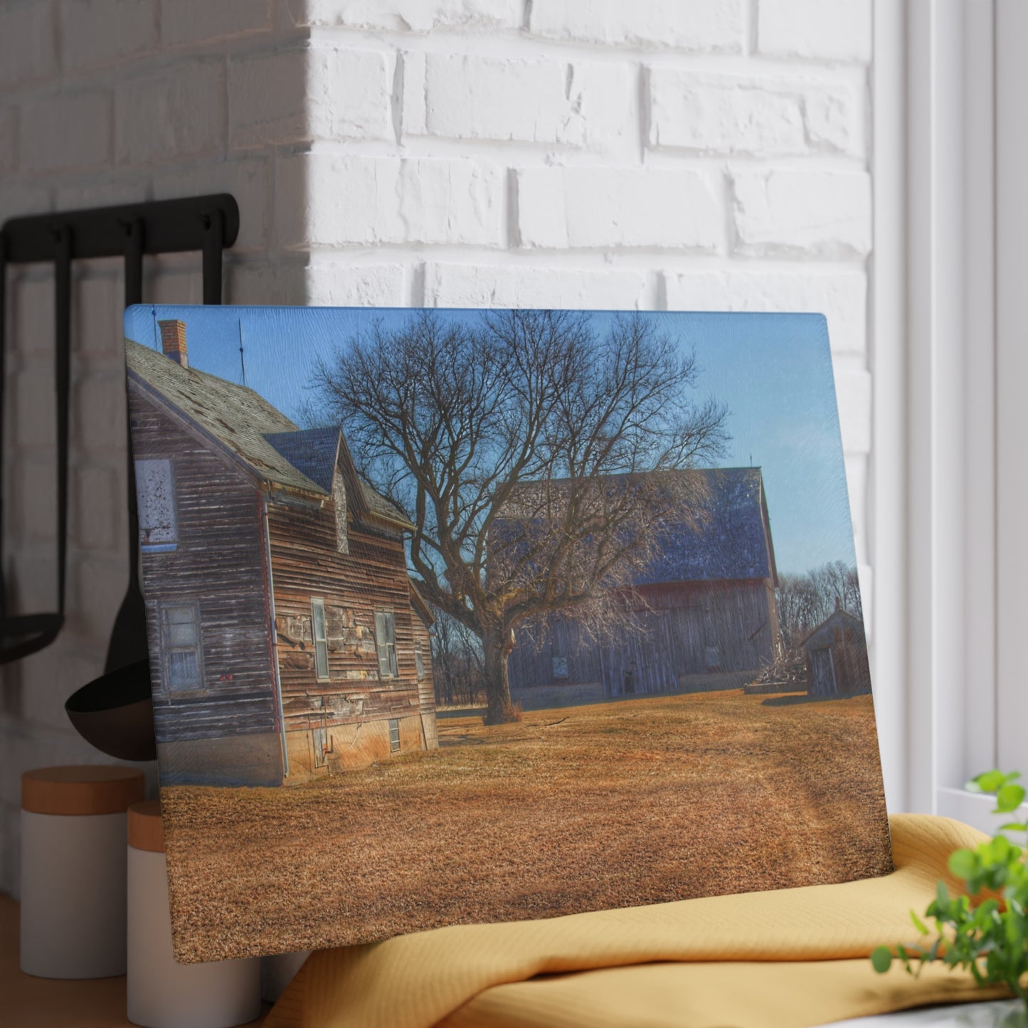 U R There Photography South Elkton Road Forgotten Greys Rustic Farmhouse Tempered-Glass Cutting Board