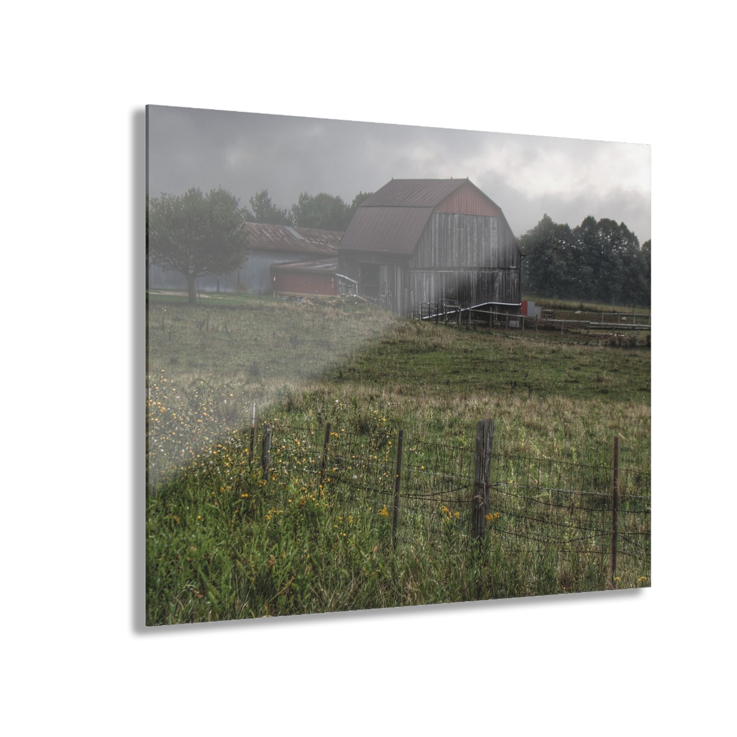 U R There Photography Newark Road Tilted Grey I Rustic Farmhouse Acrylic Wall Print