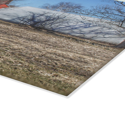 U R There Photography German Road Reds Rustic Farmhouse Tempered-Glass Cutting Board