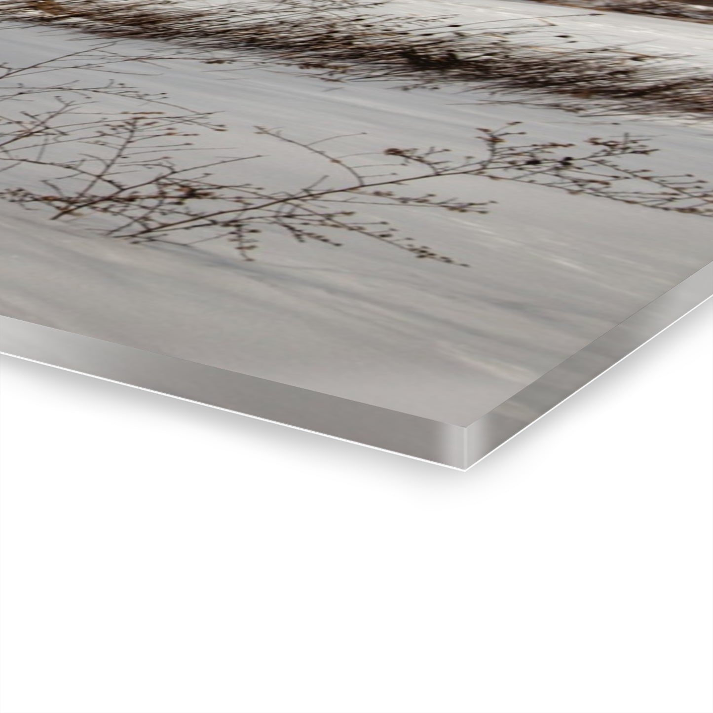 U R There Photography Frozen Grey Shack of Kingston Rustic Farmhouse Acrylic Wall Print