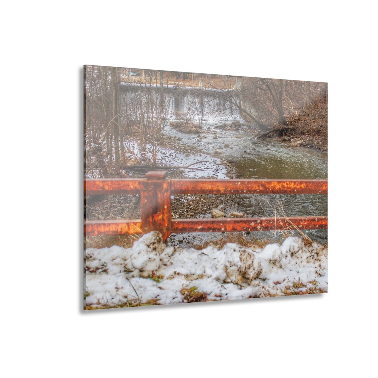 U R There Photography Piersonville Road Dam Rustic Farmhouse Acrylic Wall Print