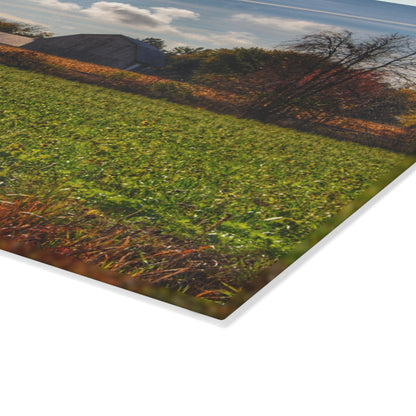 U R There Photography Wadsworth Road Grey Rustic Farmhouse Tempered-Glass Cutting Board