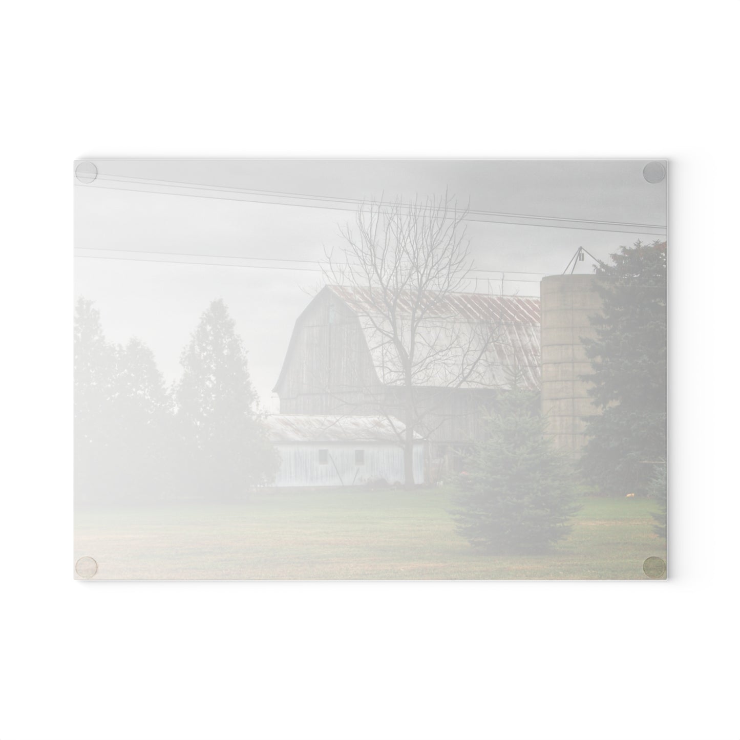 U R There Photography Eddy Road Grey I Rustic Farmhouse Tempered-Glass Cutting Board