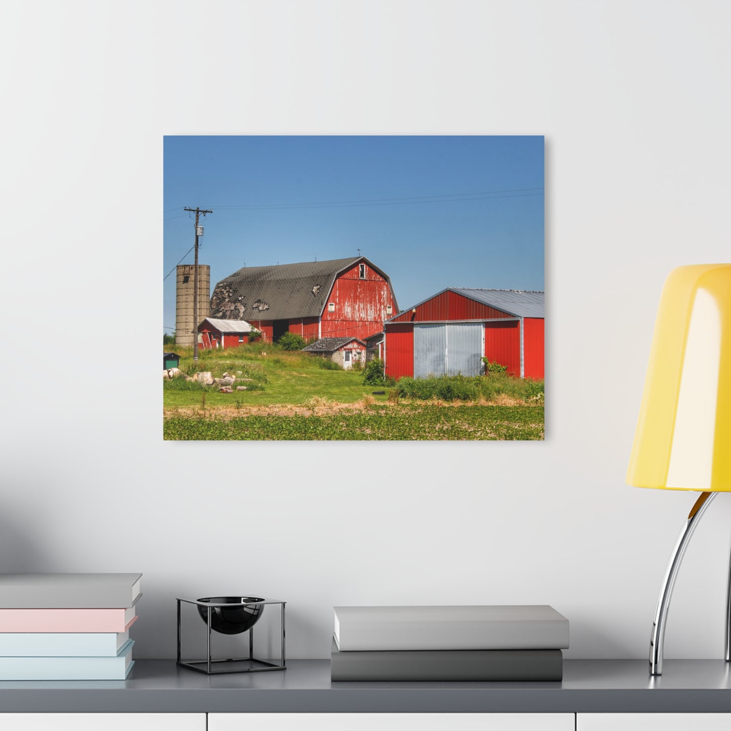 U R There Photography Greenwood Road Red I Rustic Farmhouse Acrylic Wall Print