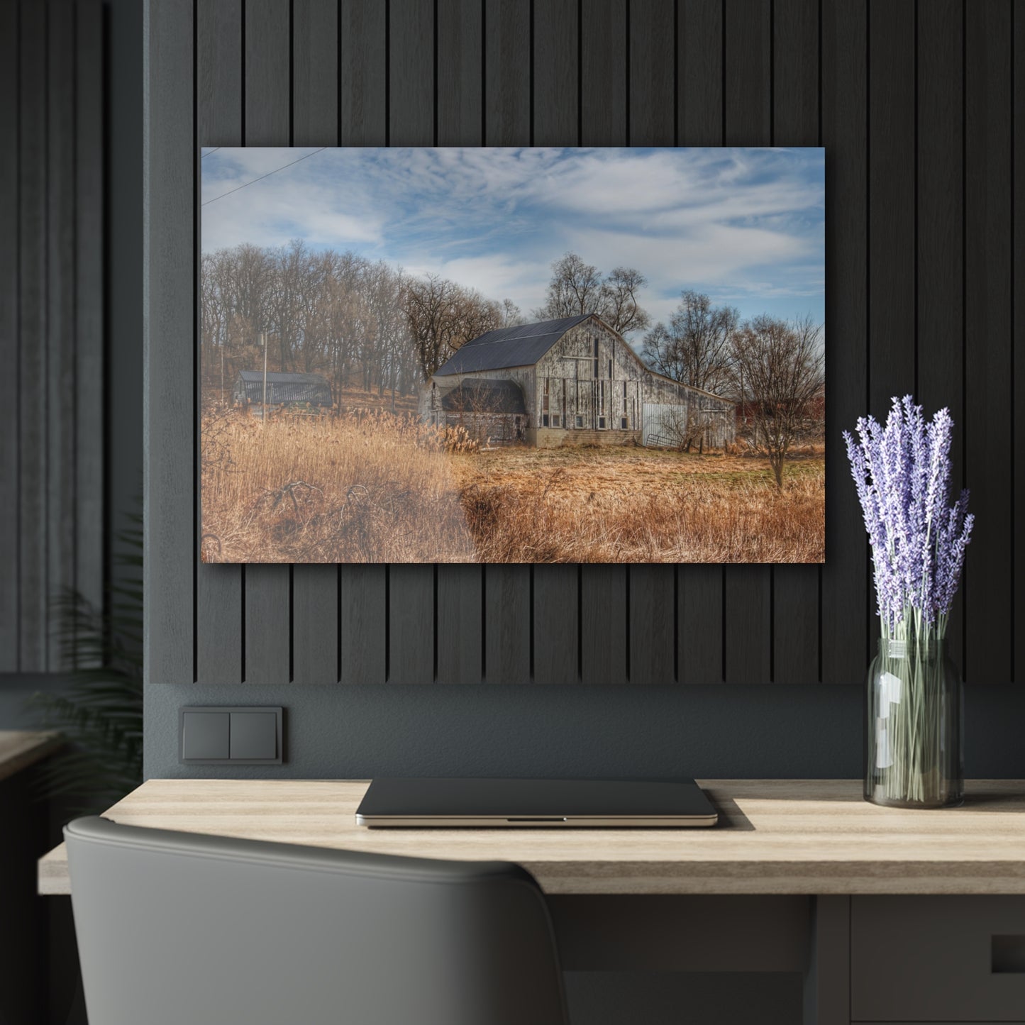 U R There Photography Newark Road White I Rustic Farmhouse Acrylic Wall Print