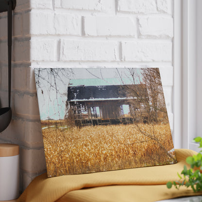 U R There Photography North Oxford Road Grey II Rustic Farmhouse Tempered-Glass Cutting Board