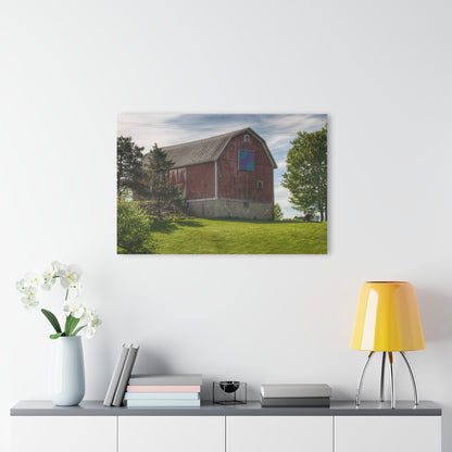 U R There Photography Mertz Road Quilted Red Rustic Farmhouse Acrylic Wall Print