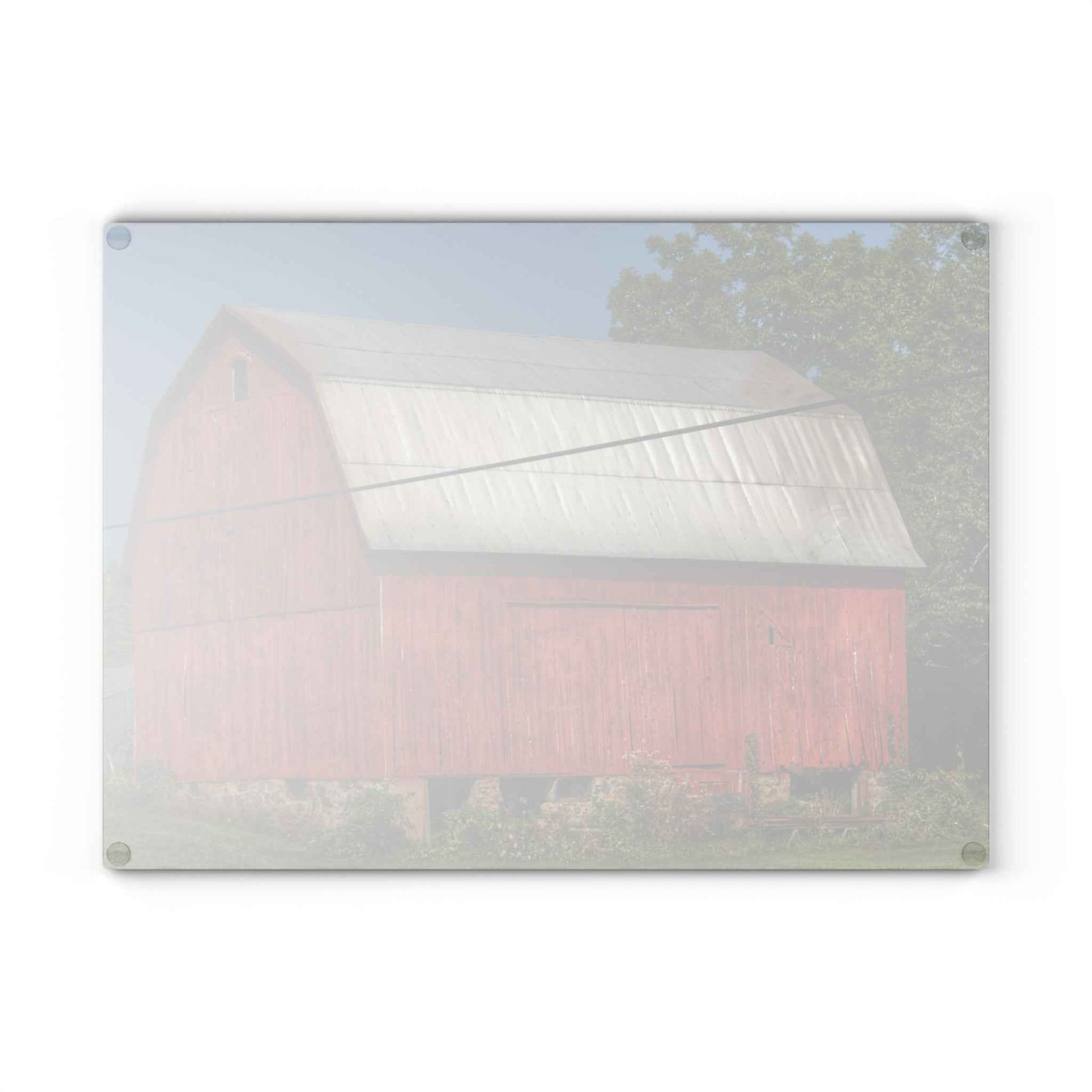 U R There Photography Belsay Road Red Rustic Farmhouse Tempered-Glass Cutting Board
