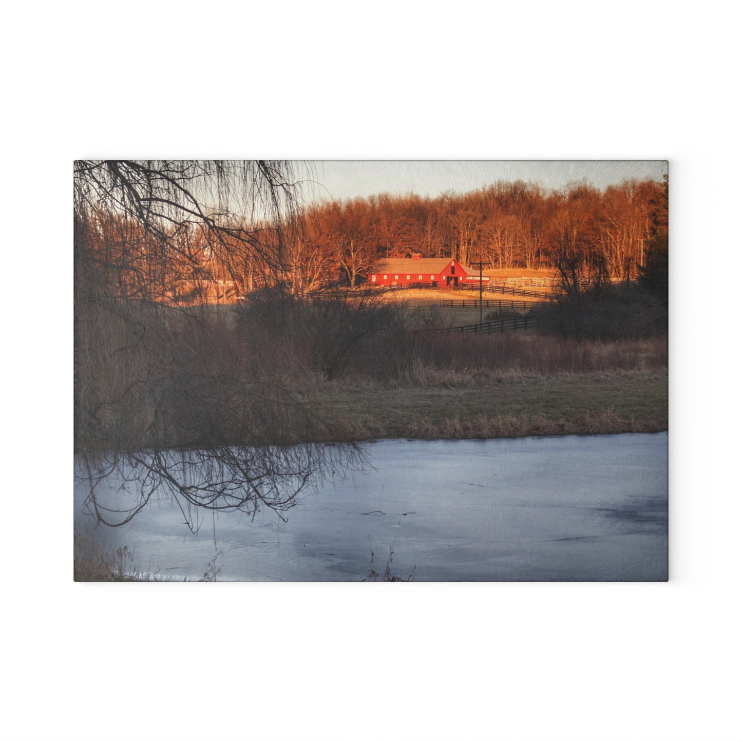 U R There Photography Hidden in Leonard Rustic Farmhouse Tempered-Glass Cutting Board