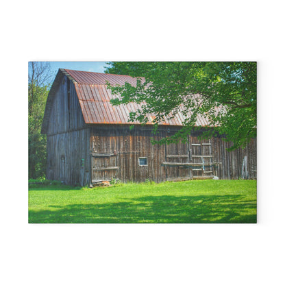 U R There Photography Sergent Road Grey Rustic Farmhouse Tempered-Glass Cutting Board