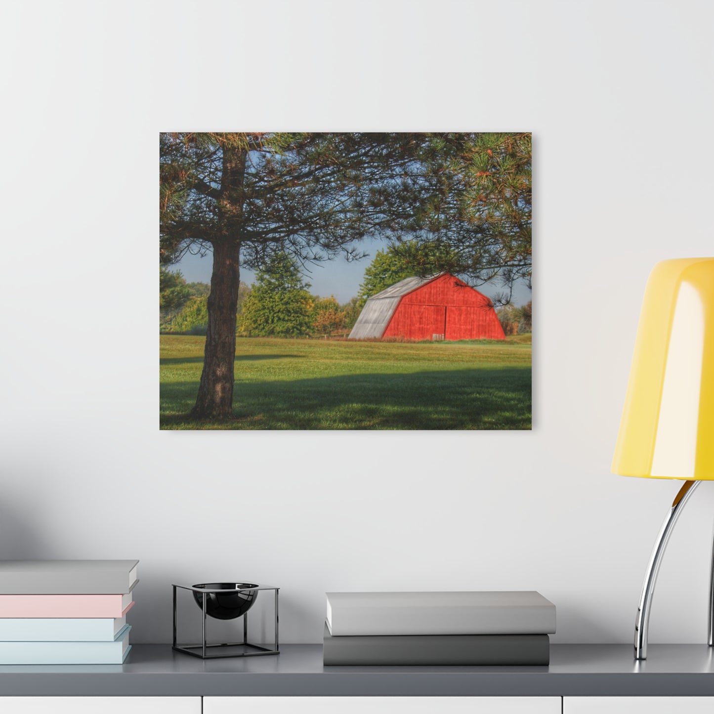 U R There Photography Peppermill Road Hidden Red Rustic Farmhouse Acrylic Wall Print